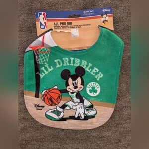 Boston Celtics Mickey Mouse Bib  NWT